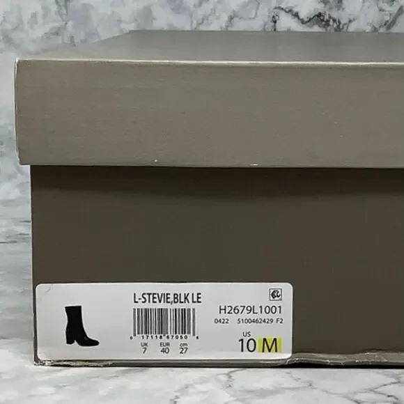 Franco Sarto 10M Black Leather Stevie Mid Calf Boot Square Toe Block Heel M29-14 - Picture 8 of 10